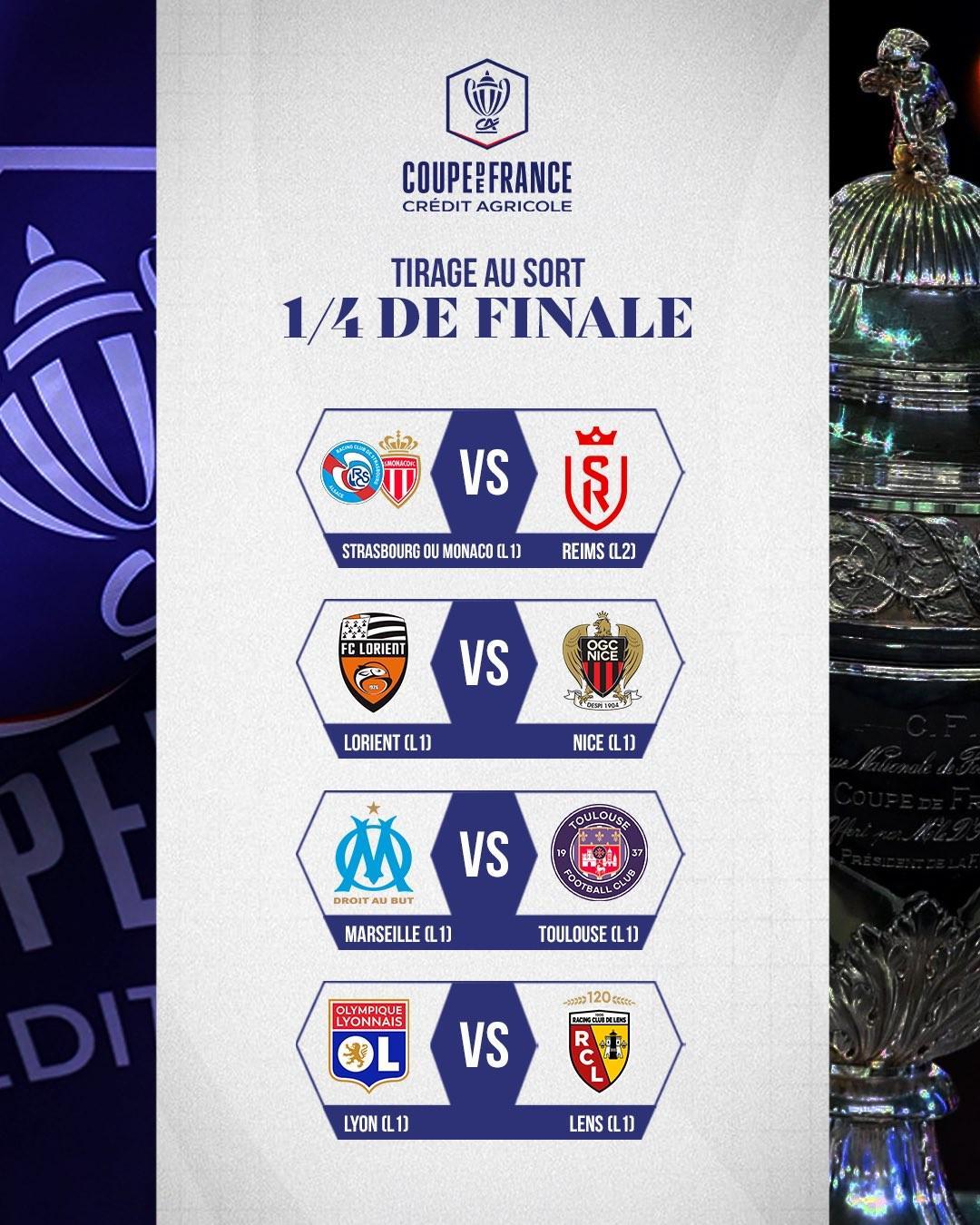 世界杯官方直播客户端下载官网-法国杯八强对阵：马赛vs图卢兹，里昂vs朗斯